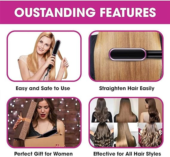 Hair Straightening Comb/Brush, Curling Comb Dual-Purpose Hair Straightener Styling Comb, Splint Does Not Damage The Inner Buckle for Professional Salon at Home