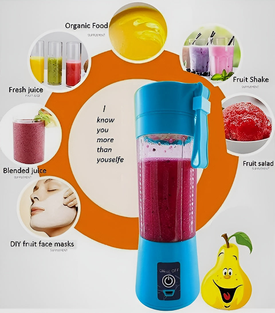 Portable Mini 6 blade Juicer blender | Outdoor Juicing Cup (380ml) - Rechargeable