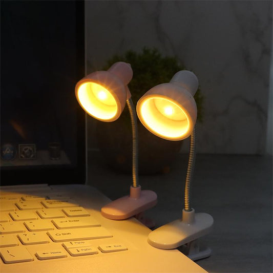 Mini LED Clamp Lamp | Portable USB Desk Light with Flexible Neck & Strong Clip | Eye-Care Flicker-Free Reading Light for Home, Office & Travel