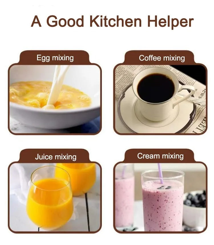Electric Egg Beater | Handheld Milk Frother & Coffee Mixer | Portable Mini Drink Whisk for Kitchen & Home Use