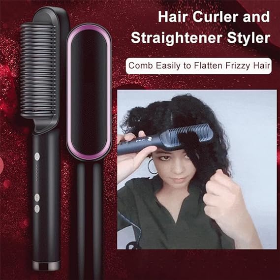 Hair Straightening Comb/Brush, Curling Comb Dual-Purpose Hair Straightener Styling Comb, Splint Does Not Damage The Inner Buckle for Professional Salon at Home