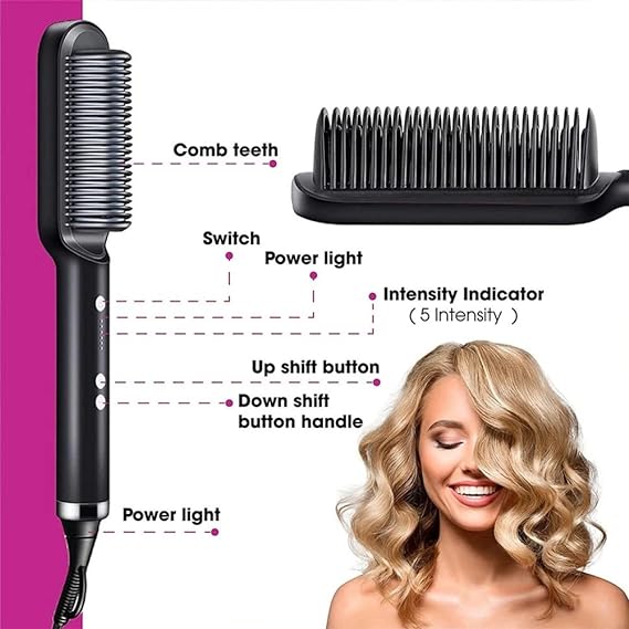 Hair Straightening Comb/Brush, Curling Comb Dual-Purpose Hair Straightener Styling Comb, Splint Does Not Damage The Inner Buckle for Professional Salon at Home